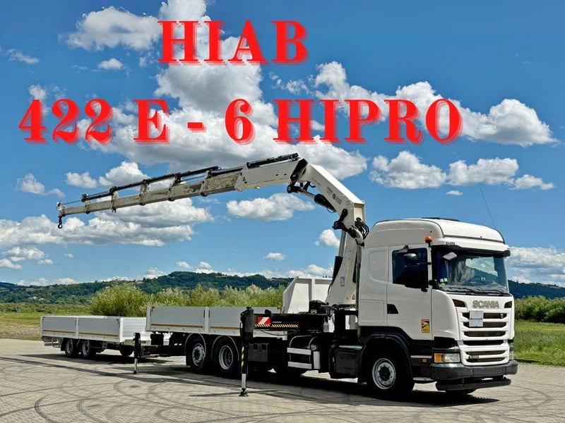 Scania R440 * HIAB 422 E-6 HIPRO + FUNK + Anhänger!*TOP - Camião de caixa aberta/ Plataforma, Camião grua: foto 1 Scania R440 * HIAB 422 E-6 HIPRO + FUNK + Anhänger!*TOP - Camião de caixa aberta/ Plataforma, Camião grua: foto 1