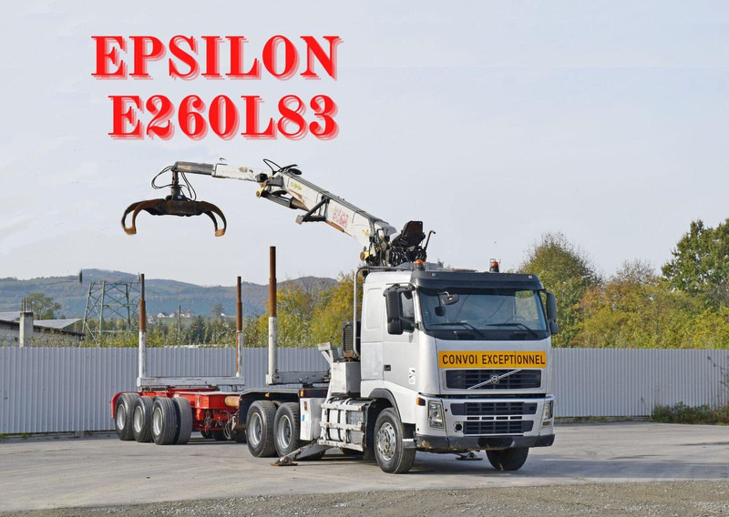 Volvo FH 520 * EPSILON E260L83 * Anhänger /6x4 - Camião de transporte de madeira, Camião grua: foto 1 Volvo FH 520 * EPSILON E260L83 * Anhänger /6x4 - Camião de transporte de madeira, Camião grua: foto 1