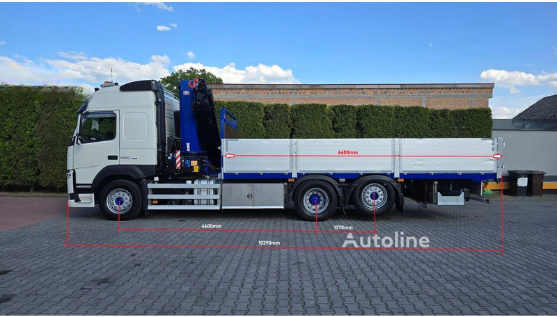 Volvo FM 500 - Flatbed+crane 6x2 - Camião de caixa aberta/ Plataforma, Camião grua: foto 4 Volvo FM 500 - Flatbed+crane 6x2 - Camião de caixa aberta/ Plataforma, Camião grua: foto 4