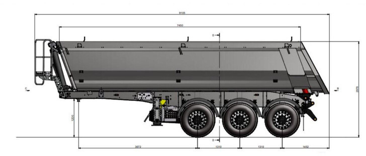 Zaslaw WYWROTKA 26 m3 / FABRYCZNIE NOWA / STALOWA / RYNNA WANNA HP / 20 - Semi-reboque basculante: foto 2 Zaslaw WYWROTKA 26 m3 / FABRYCZNIE NOWA / STALOWA / RYNNA WANNA HP / 20 - Semi-reboque basculante: foto 2