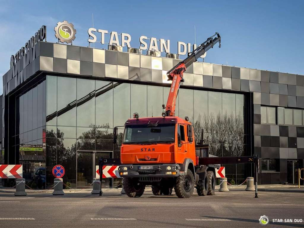 MAN STAR 266 MAN 6x6 PALFINGER PK 18001 Crane Kran - Camião grua: foto 1 MAN STAR 266 MAN 6x6 PALFINGER PK 18001 Crane Kran - Camião grua: foto 1