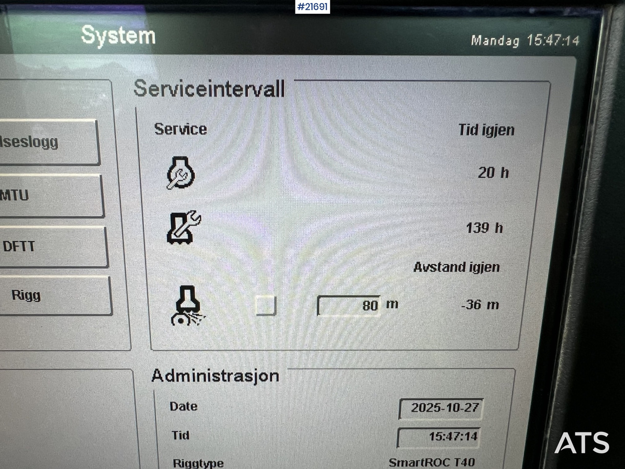 Máquina de perfuração Atlas Copco Smartroc T40-11 borerigg m/2540 hammer,CME sliper og gps: foto 39 Máquina de perfuração Atlas Copco Smartroc T40-11 borerigg m/2540 hammer,CME sliper og gps: foto 39