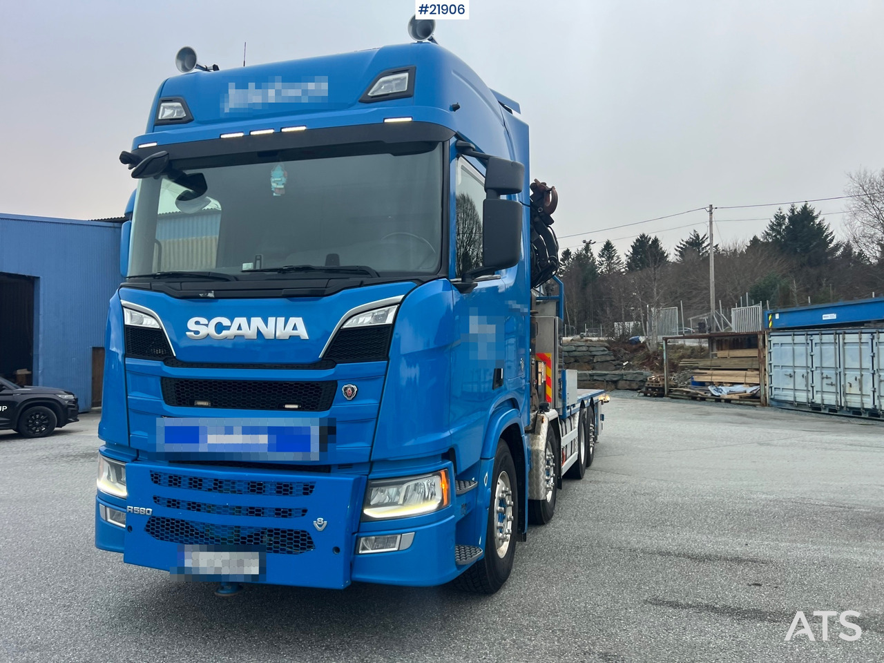 Scania R580 8x2 kranbil m/ 95t/m hmf kran, jibb , vinsj og konar planslep - Camião grua: foto 3 Scania R580 8x2 kranbil m/ 95t/m hmf kran, jibb , vinsj og konar planslep - Camião grua: foto 3