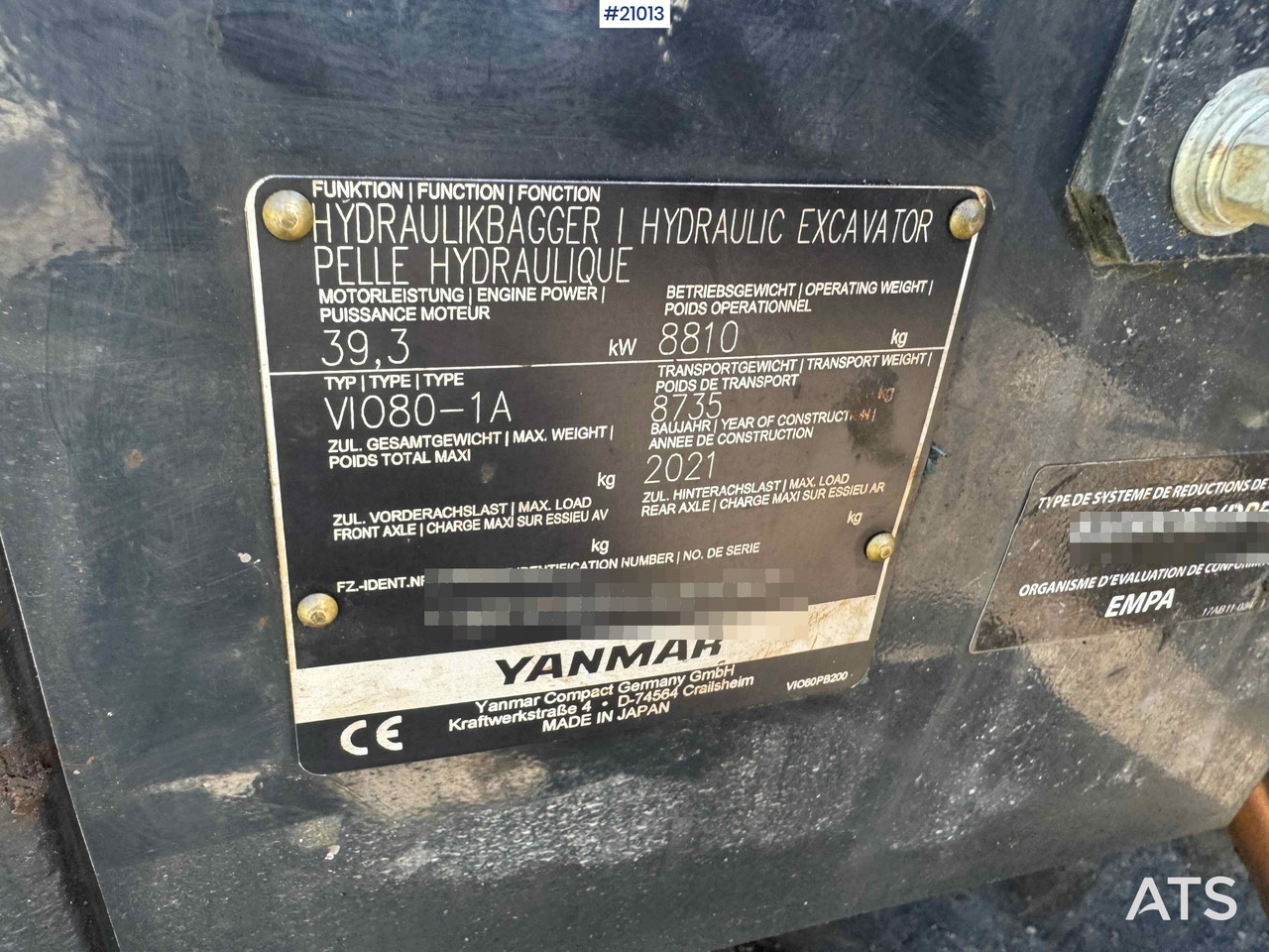 Escavadora de rastos Yanmar VI080-1a: foto 22 Escavadora de rastos Yanmar VI080-1a: foto 22