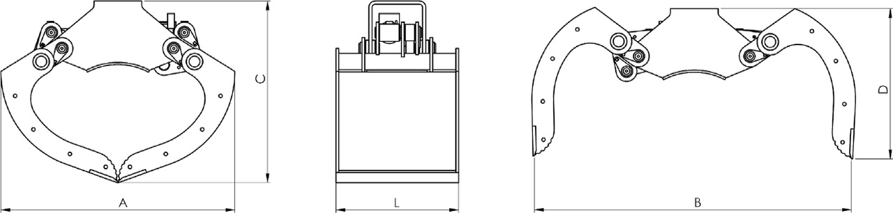 Clamshell bucket withouth side-walls BV-MR 205 - Balde de maxilas para Grua para camião: foto 4 Clamshell bucket withouth side-walls BV-MR 205 - Balde de maxilas para Grua para camião: foto 4