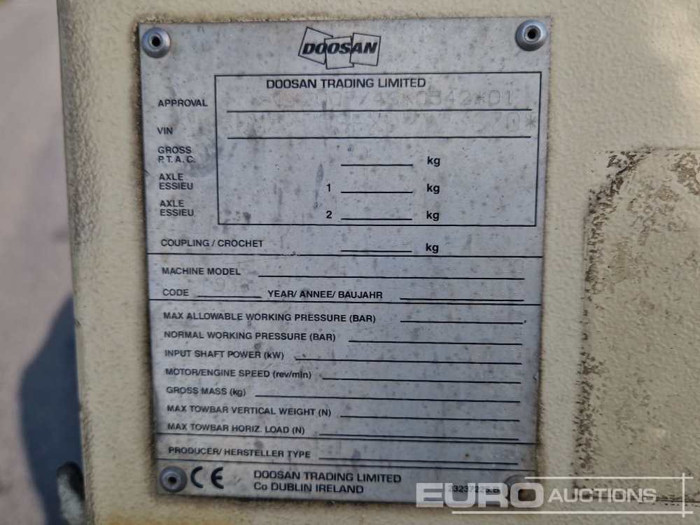 Compressor de ar 2013 Doosan 7/20 65CFM: foto 14 Compressor de ar 2013 Doosan 7/20 65CFM: foto 14