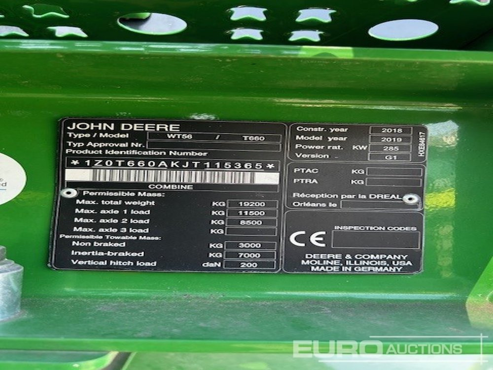 Ceifeira debulhadora 2019 John Deere T660I: foto 6