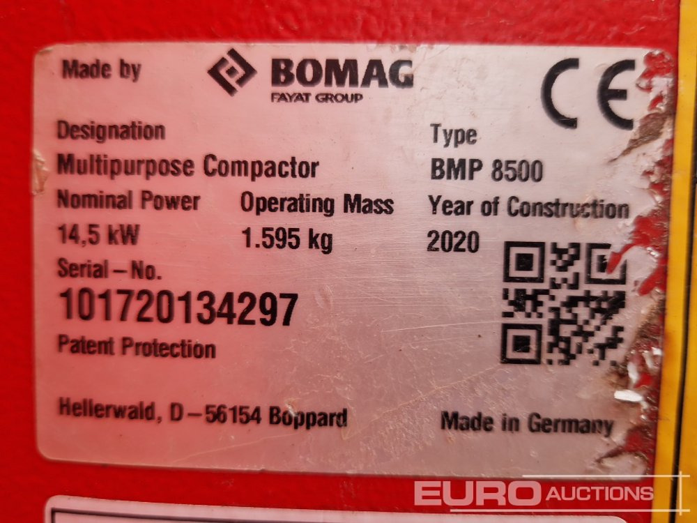 Máquina de asfalto 2020 Bomag BMP8500: foto 17