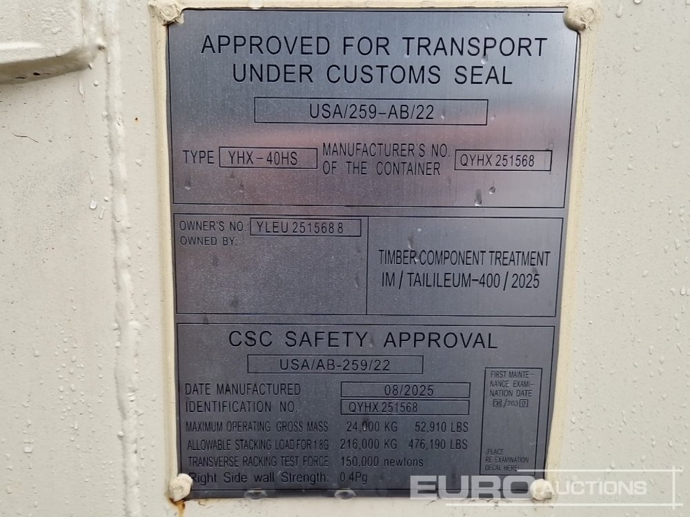 Contentor marítimo 2025 40' HQ Container, One Side 4 Doors, One End Door: foto 11 Contentor marítimo 2025 40' HQ Container, One Side 4 Doors, One End Door: foto 11