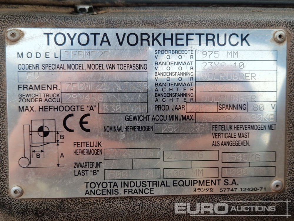 Empilhador Toyota 7FBMF25: foto 24