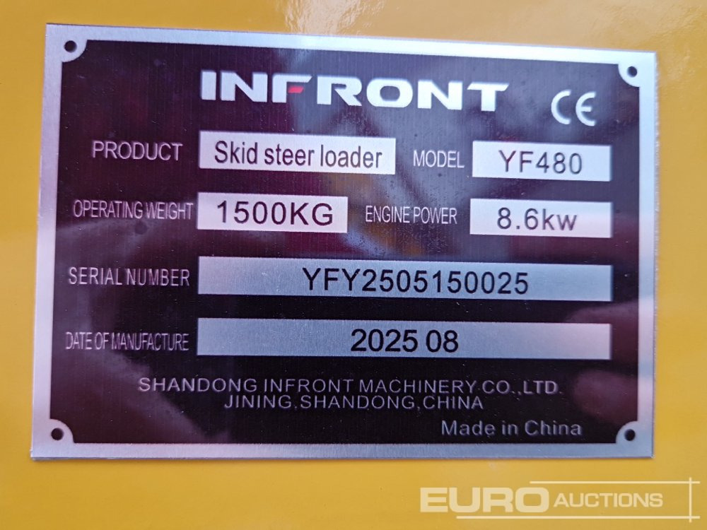 Mini pá carregadora Unused 2025 Infront YF480: foto 19