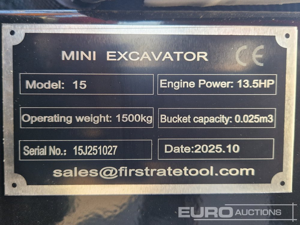 Unused 2025 Miva VA15 - Mini escavadeira: foto 1 Unused 2025 Miva VA15 - Mini escavadeira: foto 1