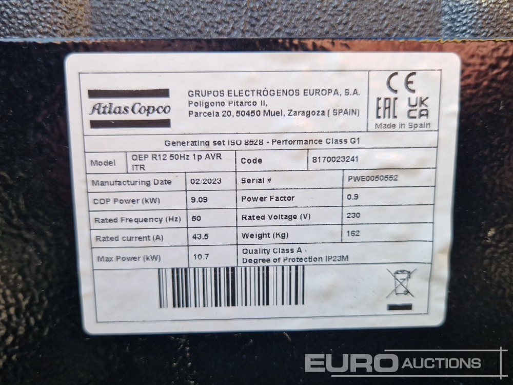 Gerador elétrico Unused Atlas Copco QEP R12: foto 10