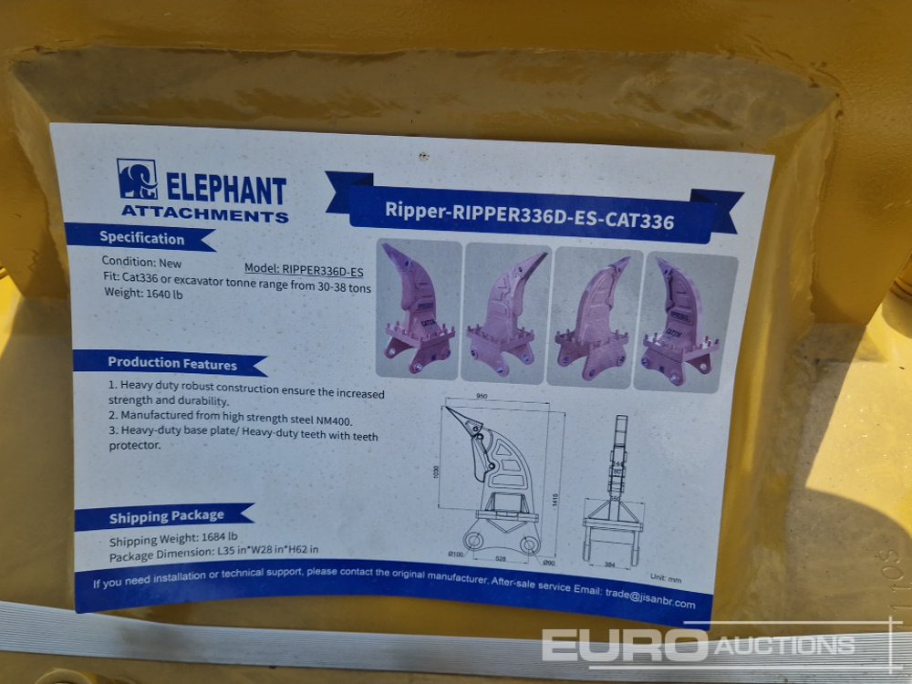 Unused 2025 Elephant RIPPER336D-ES - Escarificador para Escavadeira: foto 5 Unused 2025 Elephant RIPPER336D-ES - Escarificador para Escavadeira: foto 5