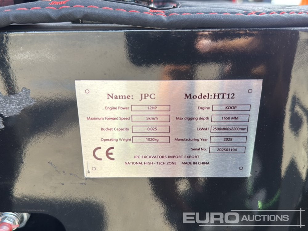 Mini escavadeira Unused 2025 JPC HT 12: foto 50