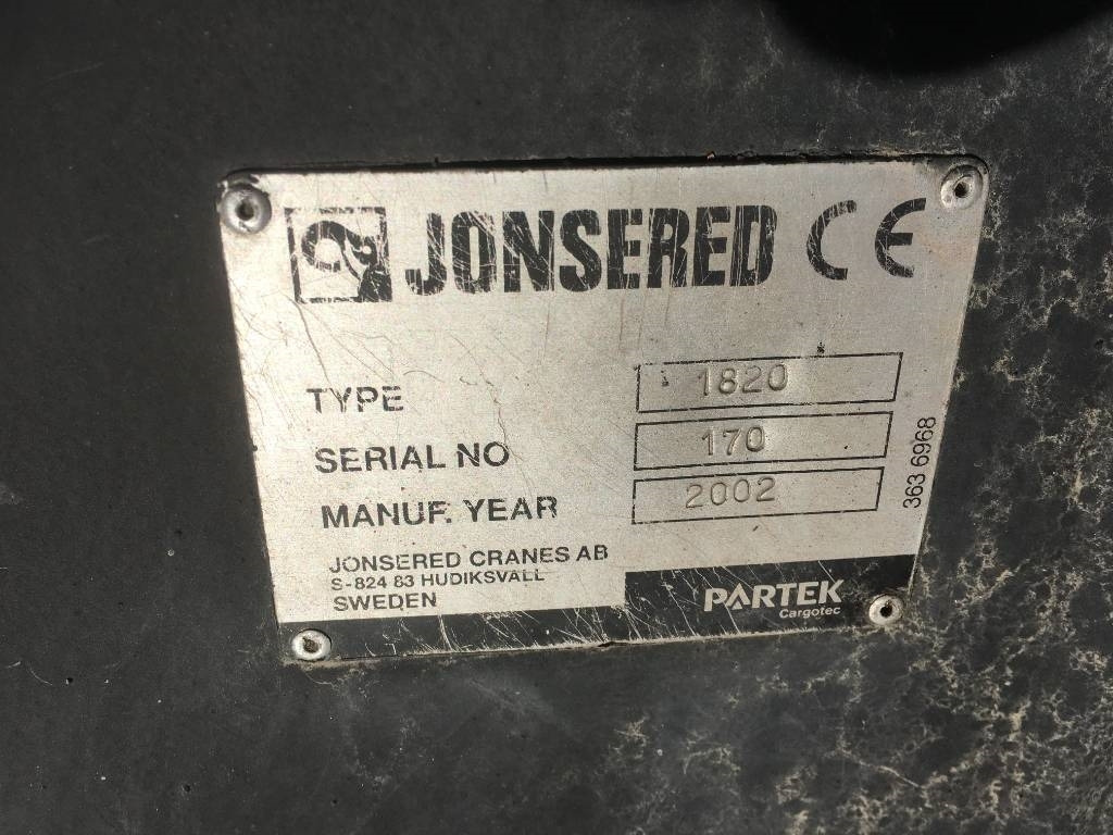 JONSERED 1820 - Grua para camião para Camião: foto 3 JONSERED 1820 - Grua para camião para Camião: foto 3