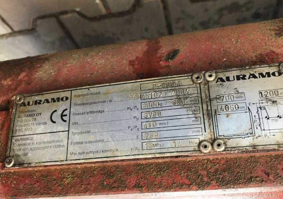 Auramo P-800LE - Grampo para Empilhador: foto 4 Auramo P-800LE - Grampo para Empilhador: foto 4