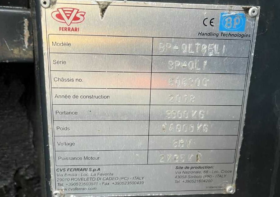 B-P Battioni e Pagani QLT8EL - Empilhador lateral: foto 4 B-P Battioni e Pagani QLT8EL - Empilhador lateral: foto 4