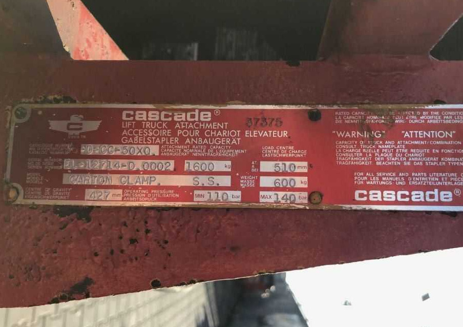 Grampo para Equipamento de movimentação Cascade 55-D-CC-50XQ, Kartonklammer: foto 6