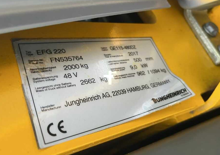 Jungheinrich EFG220 - Empilhador elétrico: foto 4 Jungheinrich EFG220 - Empilhador elétrico: foto 4