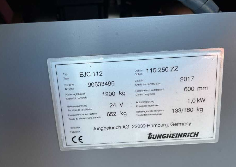 Jungheinrich EJC112 - Stacker: foto 4 Jungheinrich EJC112 - Stacker: foto 4