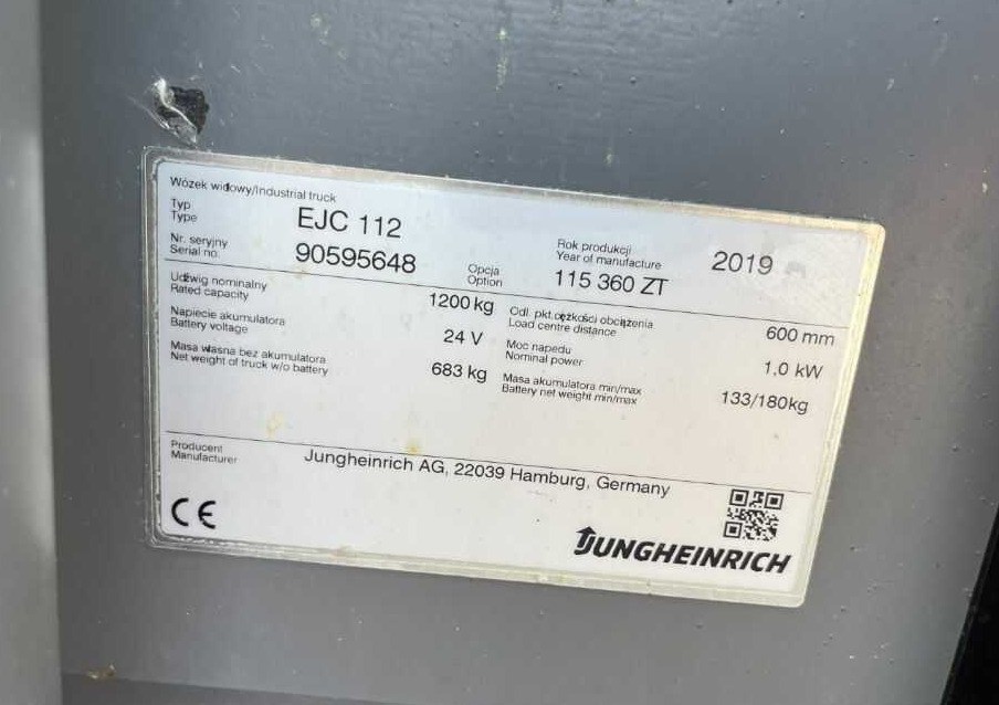 Jungheinrich EJC112 - Stacker: foto 4 Jungheinrich EJC112 - Stacker: foto 4