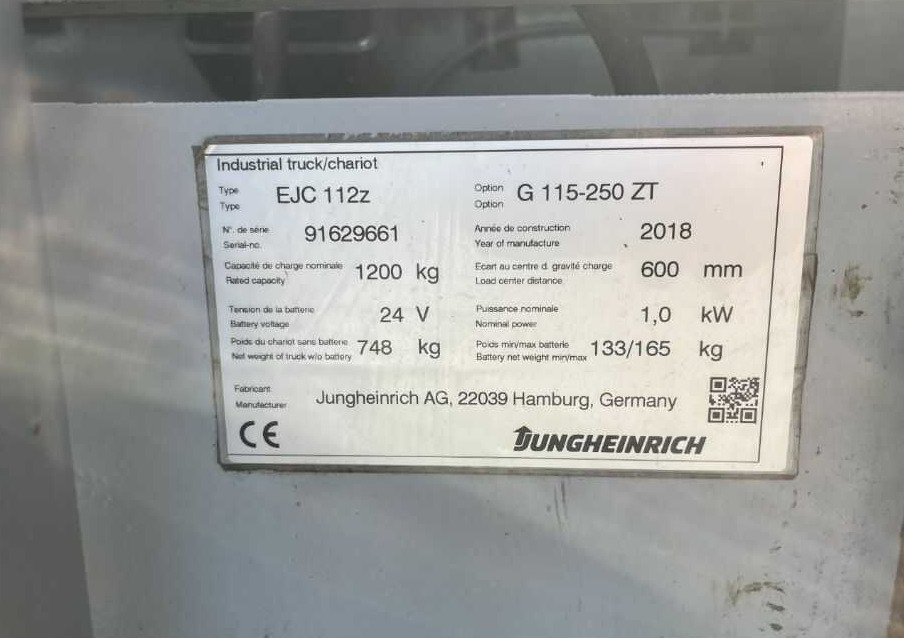 Jungheinrich EJC112z - Stacker: foto 4 Jungheinrich EJC112z - Stacker: foto 4