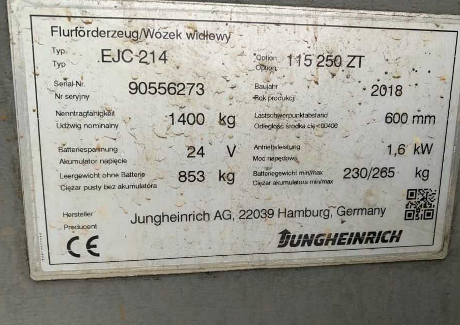 Jungheinrich EJC214 - Stacker: foto 4 Jungheinrich EJC214 - Stacker: foto 4