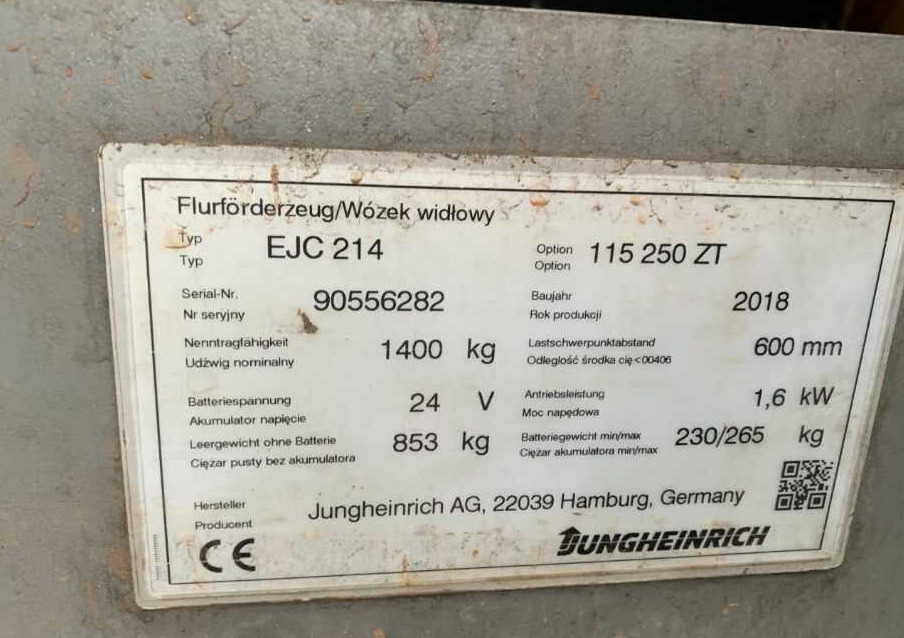 Jungheinrich EJC214 - Stacker: foto 4 Jungheinrich EJC214 - Stacker: foto 4