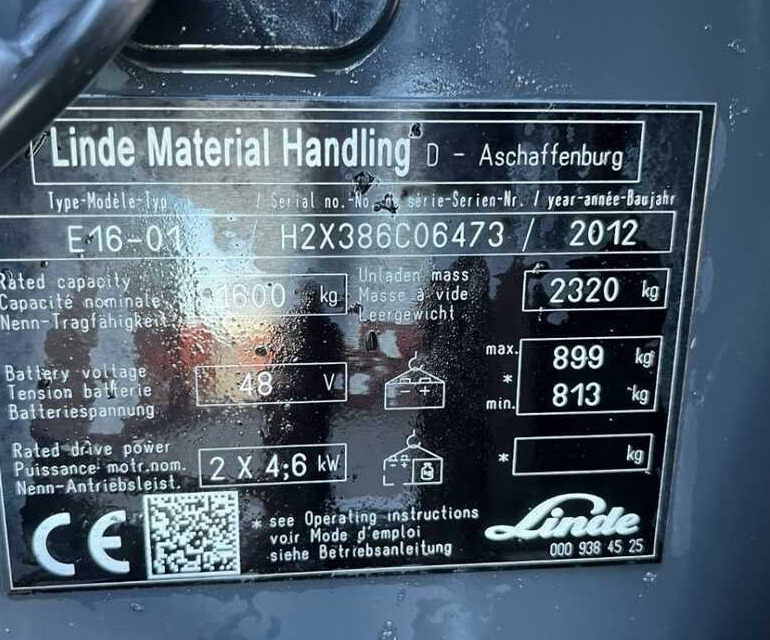 Linde E16-01 - Empilhador elétrico: foto 4 Linde E16-01 - Empilhador elétrico: foto 4