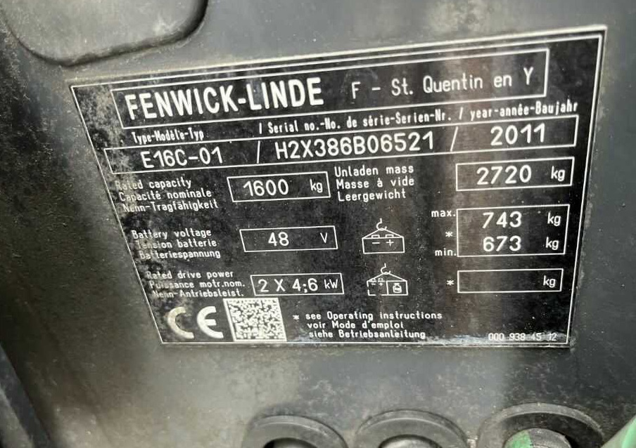 Linde E16C-01 - Empilhador elétrico: foto 4 Linde E16C-01 - Empilhador elétrico: foto 4