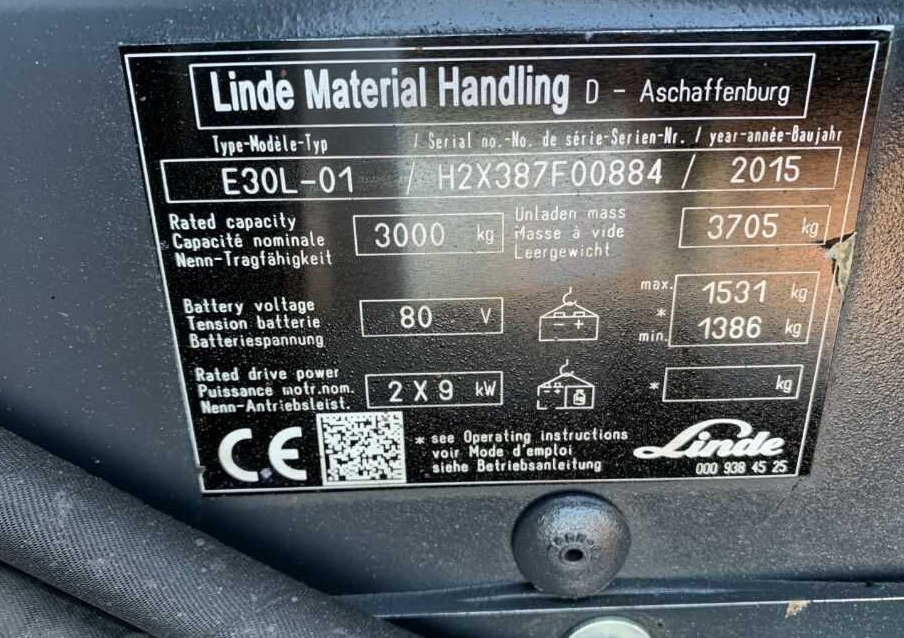 Linde E30L-01 - Empilhador elétrico: foto 5 Linde E30L-01 - Empilhador elétrico: foto 5