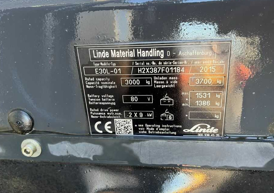 Linde E30L-01 - Empilhador elétrico: foto 4 Linde E30L-01 - Empilhador elétrico: foto 4