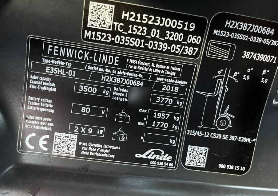 Linde E35HL-01 - Empilhador elétrico: foto 4 Linde E35HL-01 - Empilhador elétrico: foto 4