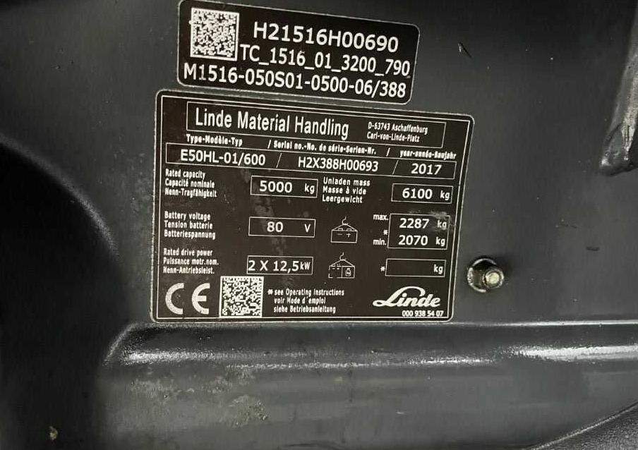 Linde E50HL-01/600 - Empilhador elétrico: foto 4 Linde E50HL-01/600 - Empilhador elétrico: foto 4