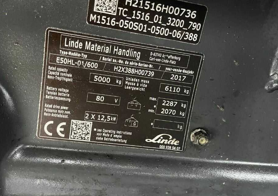 Linde E50HL-01/600 - Empilhador elétrico: foto 4 Linde E50HL-01/600 - Empilhador elétrico: foto 4