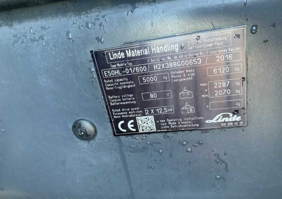 Linde E50HL-01/600 - Empilhador elétrico: foto 4 Linde E50HL-01/600 - Empilhador elétrico: foto 4