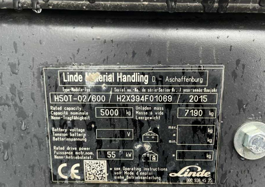 Linde H50T-02/600 - Empilhador a gás: foto 2 Linde H50T-02/600 - Empilhador a gás: foto 2