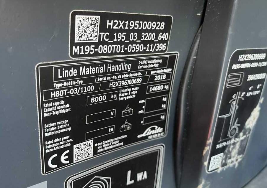 Linde H80T-03/1100 - Empilhador a gás: foto 4 Linde H80T-03/1100 - Empilhador a gás: foto 4