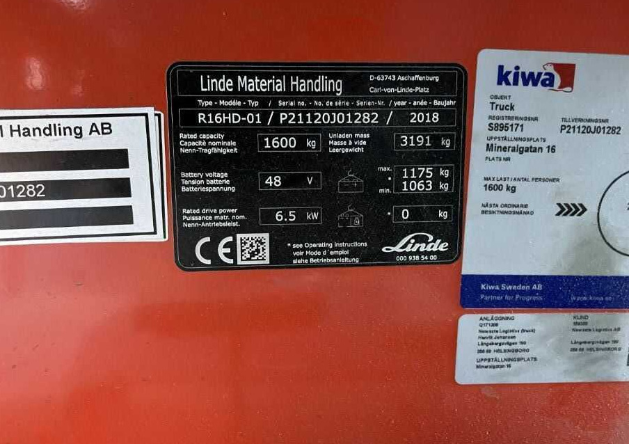 Linde R16HD-01 - Empilhador retráctil: foto 4 Linde R16HD-01 - Empilhador retráctil: foto 4