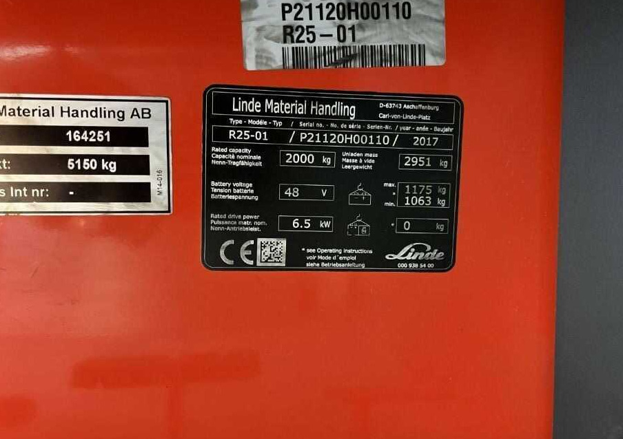 Linde R25 - Empilhador retráctil: foto 4 Linde R25 - Empilhador retráctil: foto 4