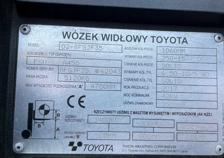 Toyota 8FGJF35 - Empilhador a gás: foto 4 Toyota 8FGJF35 - Empilhador a gás: foto 4