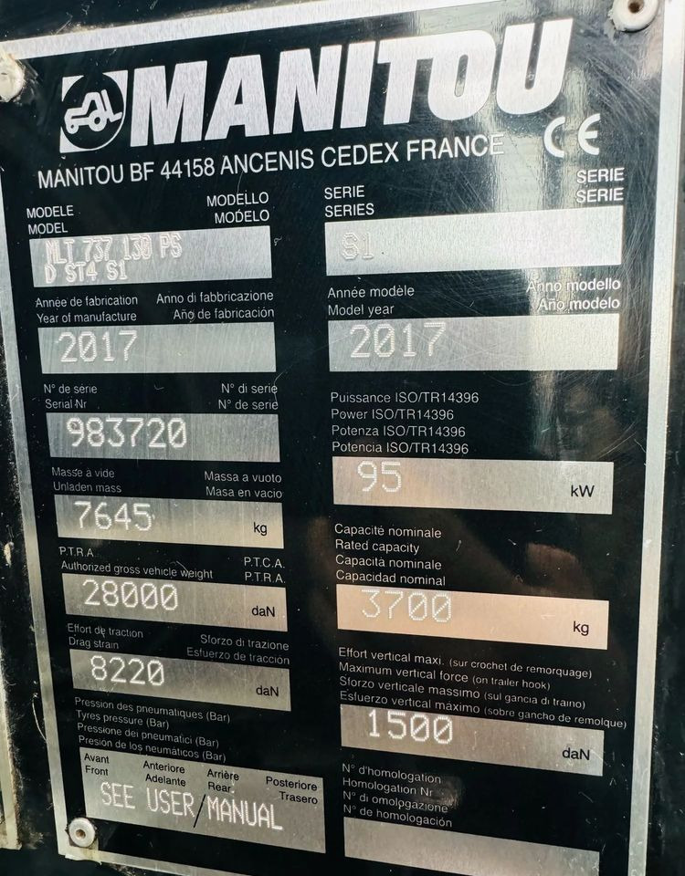 Locação financeira de  Manitou 737-130 PS+ Manitou 737-130 PS+: foto 17
