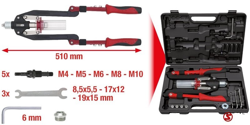 Diversen Universele blindklinknageltangset 11 delig - Ferramenta automotiva: foto 2 Diversen Universele blindklinknageltangset 11 delig - Ferramenta automotiva: foto 2