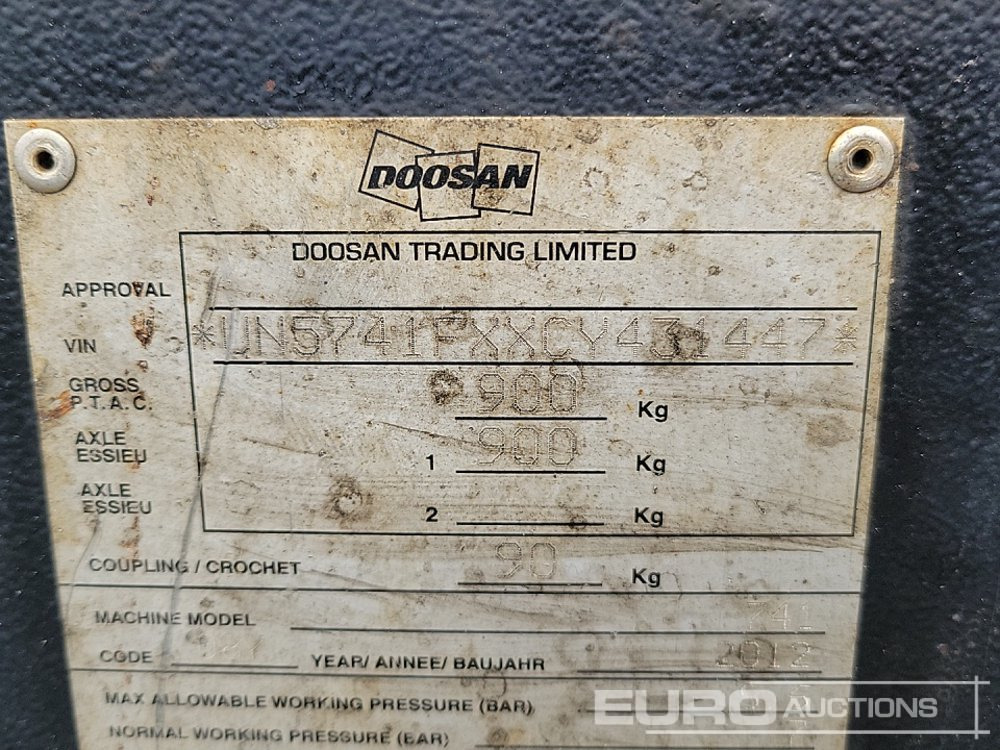 Compressor de ar 2012 Doosan 7/41 125CFM: foto 35