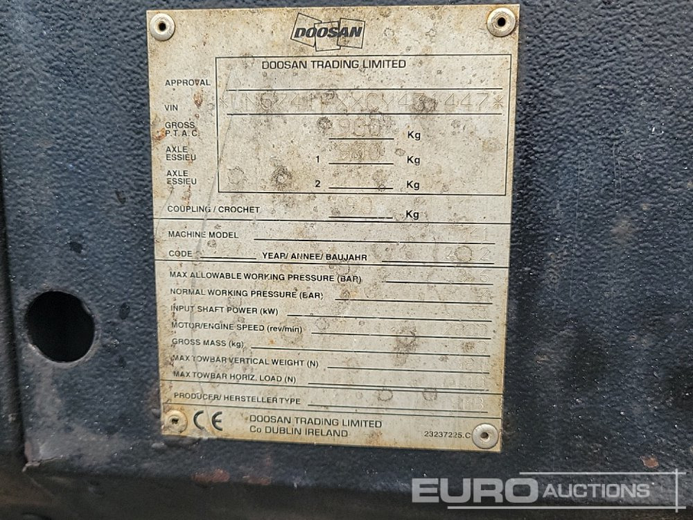 Compressor de ar 2012 Doosan 7/41 125CFM: foto 34