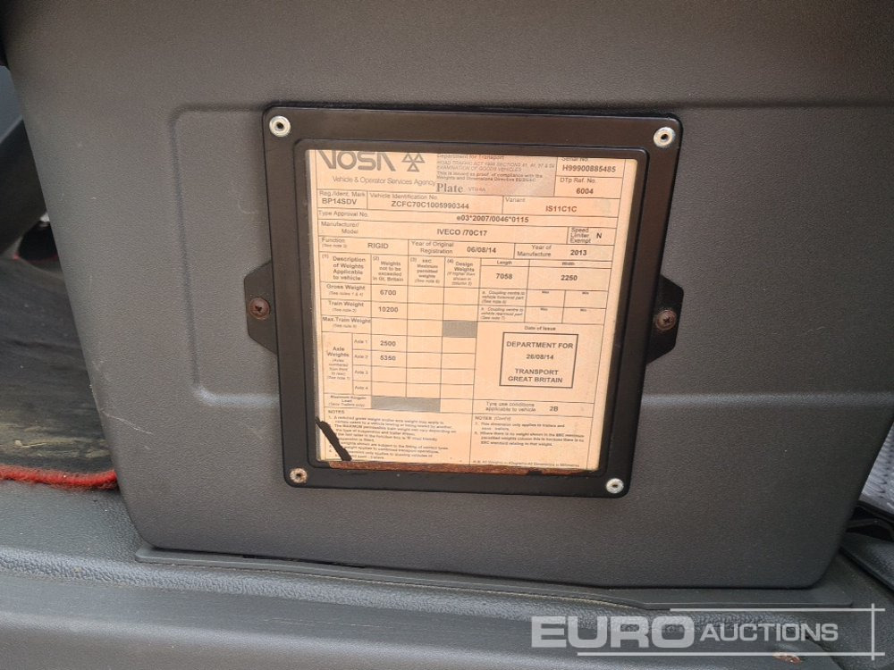 Carrinha de caixa aberta 2014 Iveco 70C17: foto 39