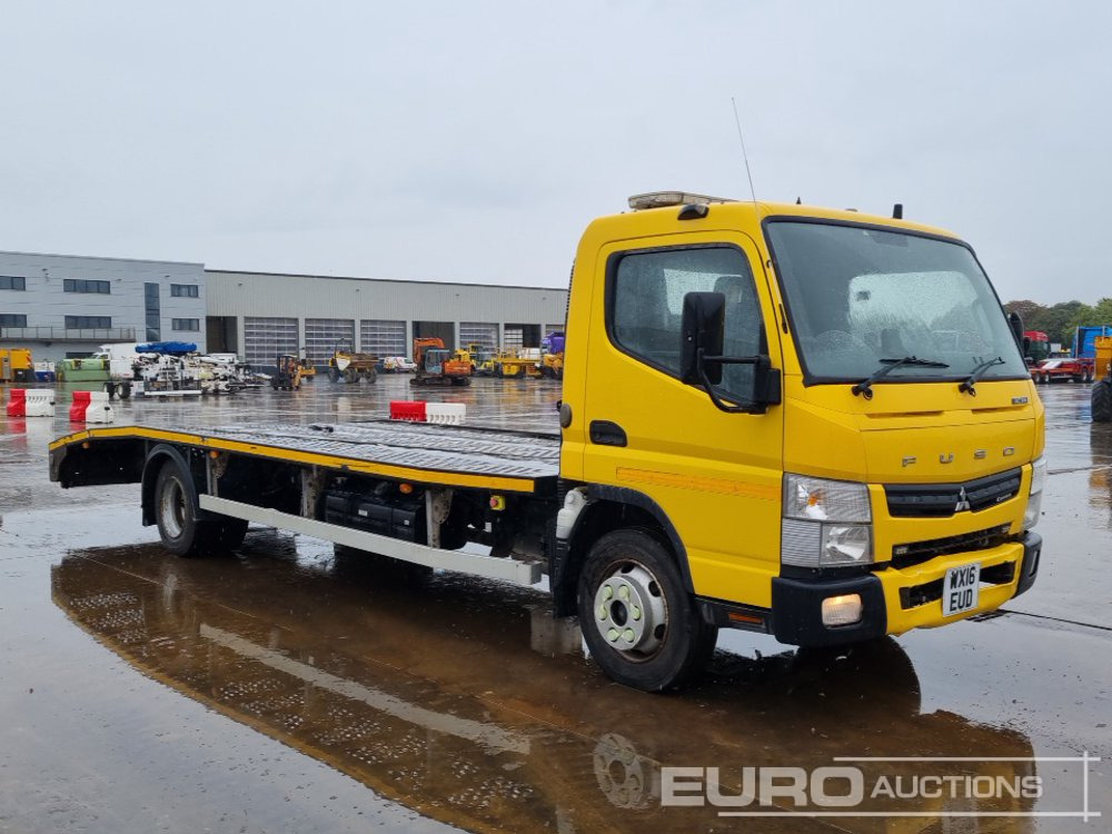 Camião de caixa aberta/ Plataforma para transporte de máquinas pesadas 2016 Mitsubishi Fuso 7C18: foto 7