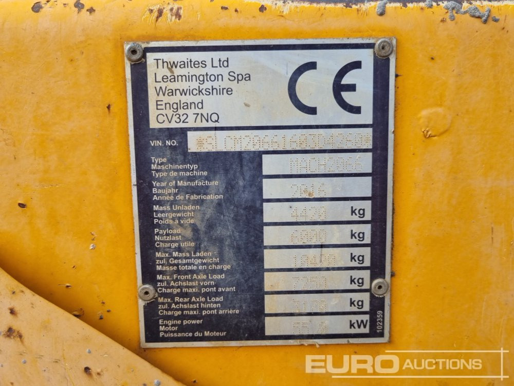 Tombador 2016 Thwaites 6 Ton: foto 39