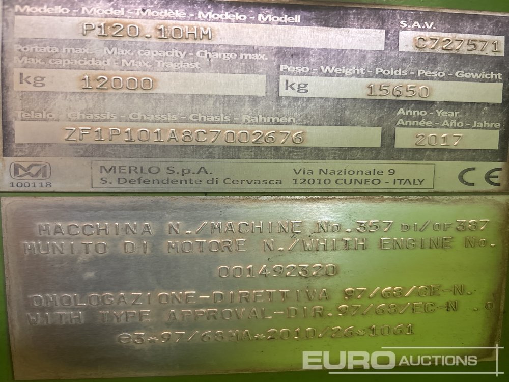 2017 Merlo P120.10 HM - Empilhador telescópico: foto 5 2017 Merlo P120.10 HM - Empilhador telescópico: foto 5